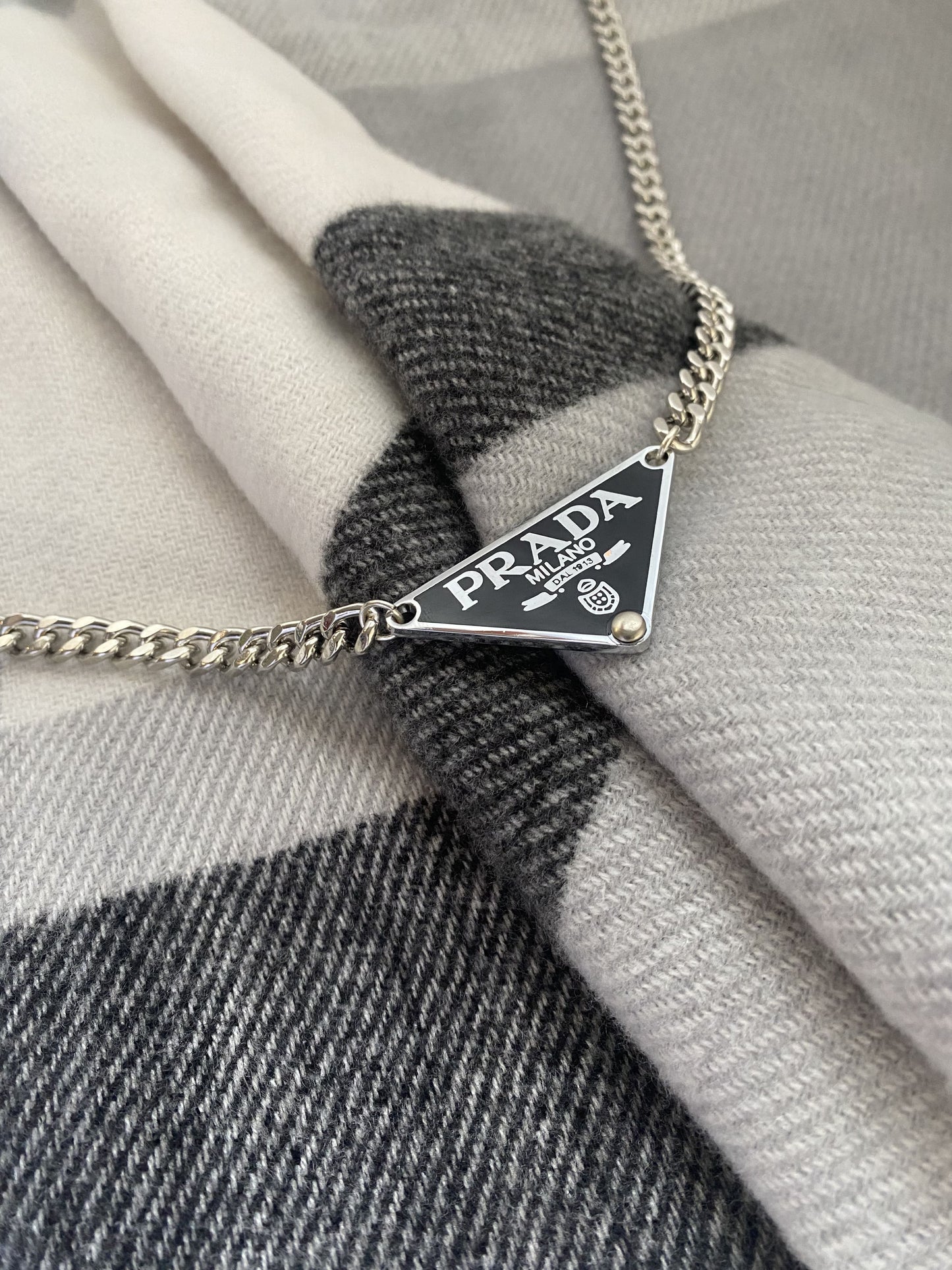 Classic Black - Triangle Repurposed Necklace