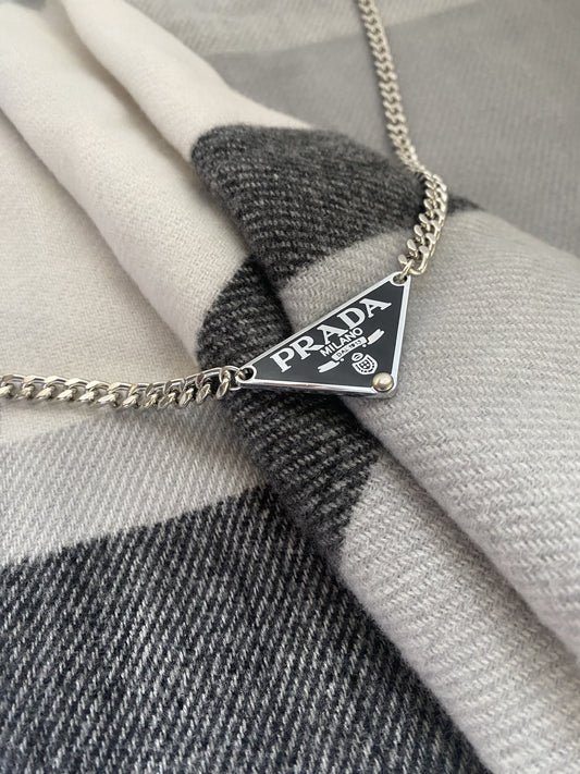 Classic Black - Triangle Repurposed Necklace