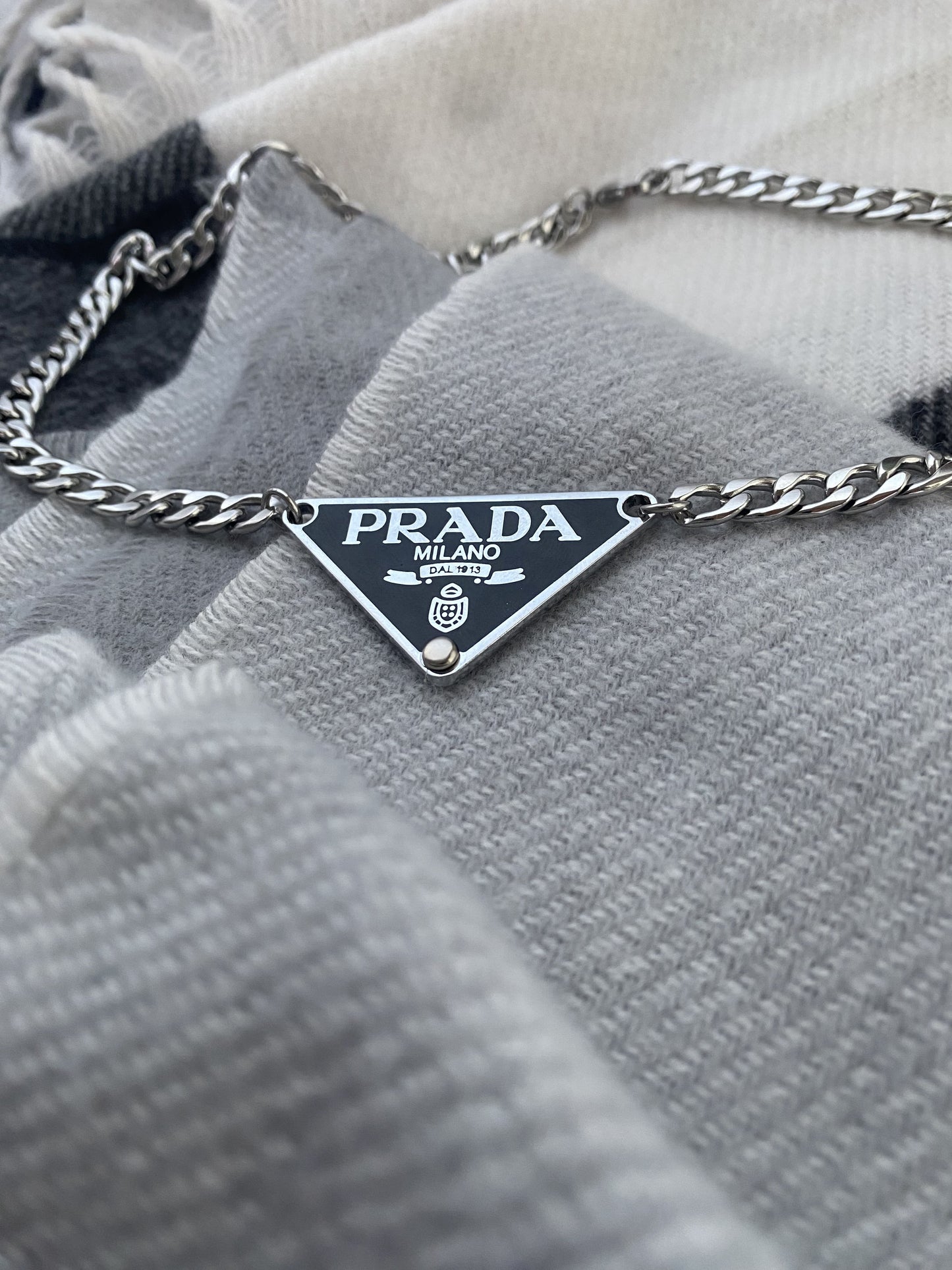 Classic Black - Triangle Repurposed Necklace