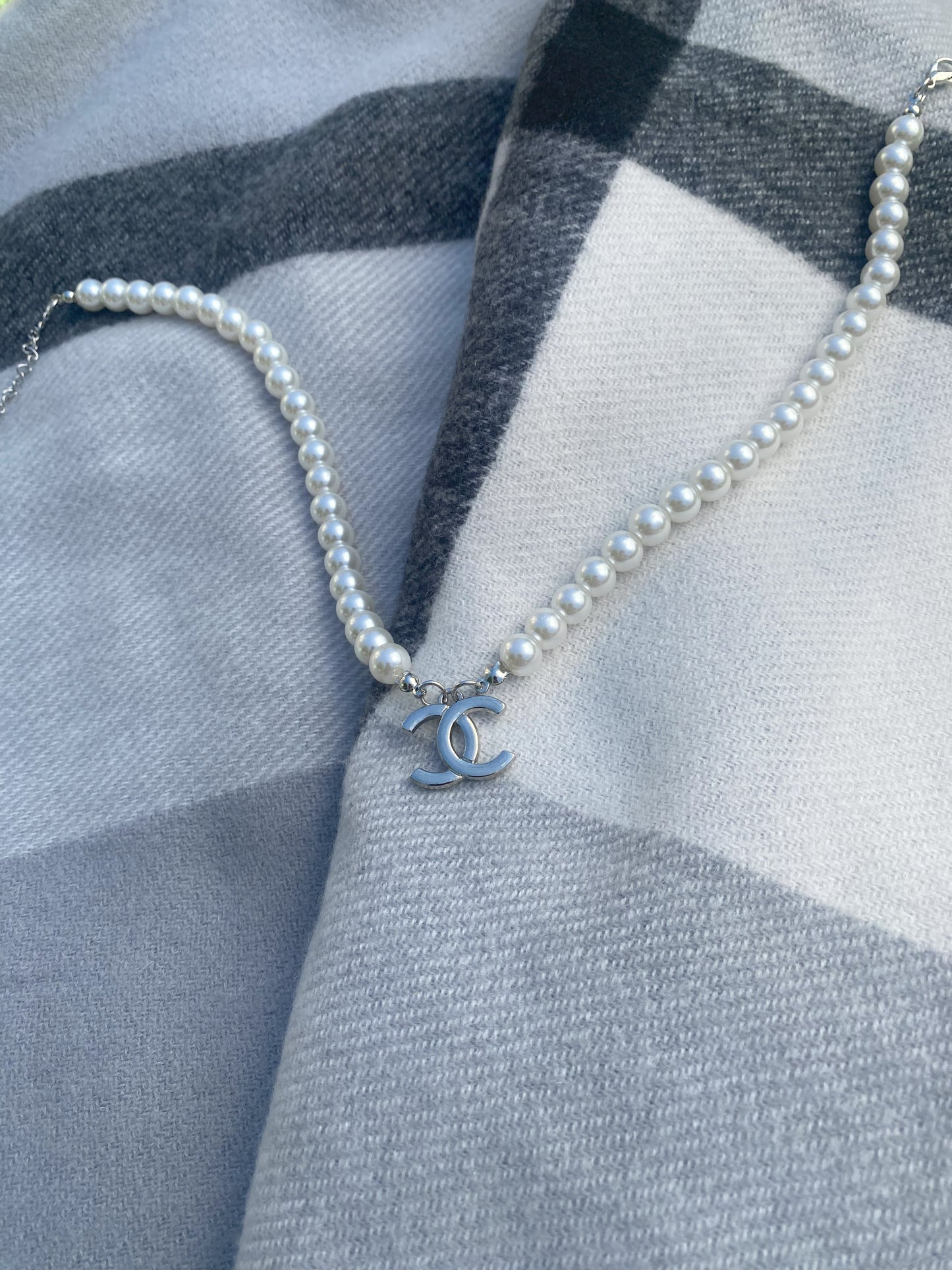 CC Repurposed Necklace - Pearl Silver