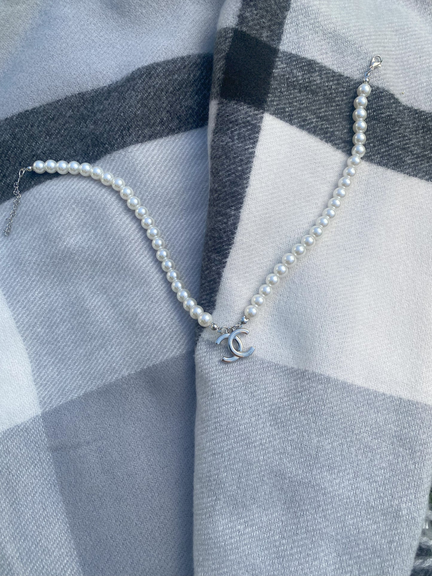 CC Repurposed Necklace - Pearl Silver