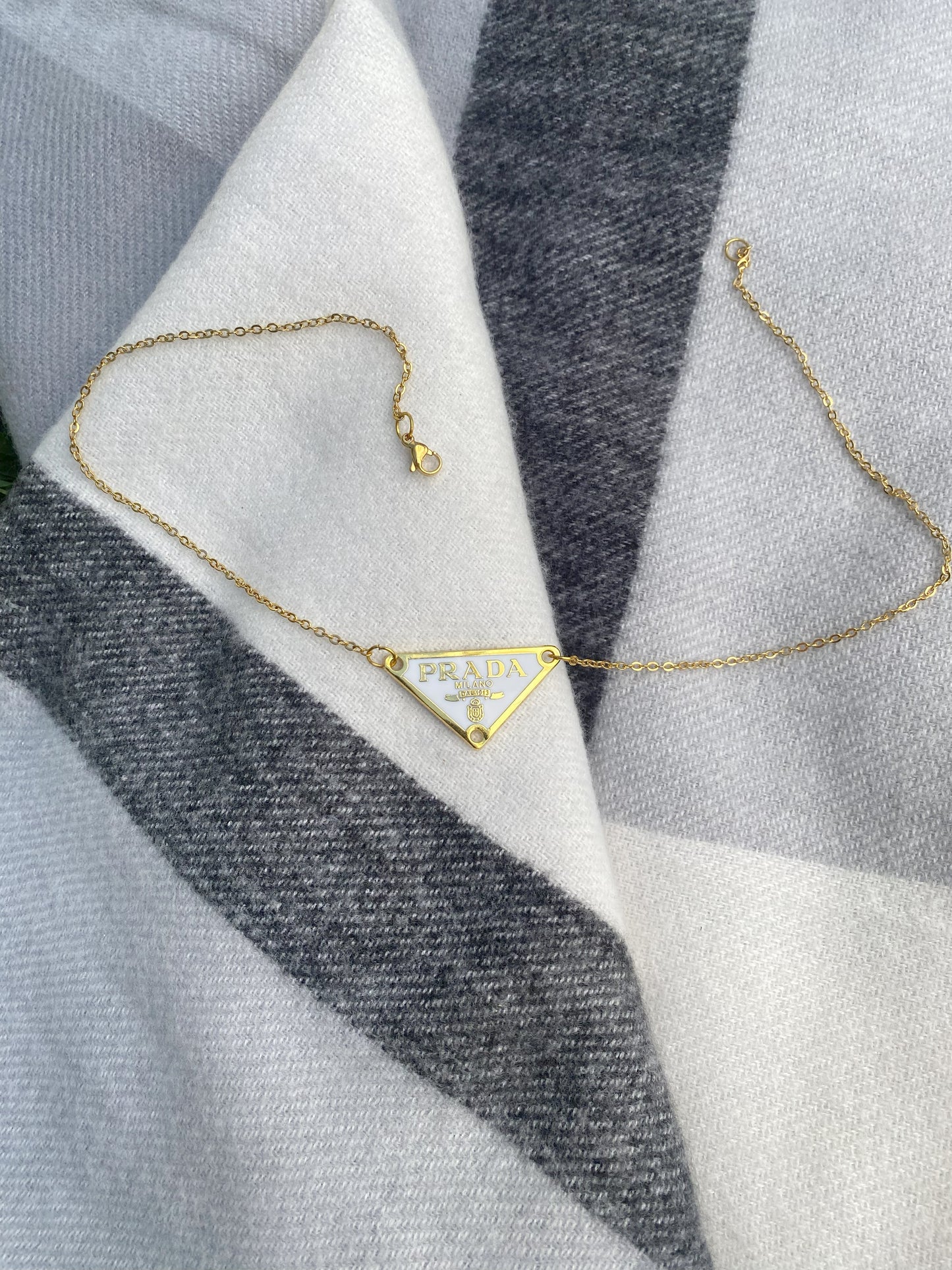 Triangle Repurposed Necklace - Gold Thin Chain